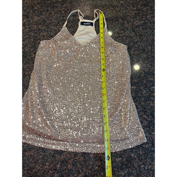 Gold Sequin V-Neck Cami Racerback Adjustable Straps Size XS NWT - Picture 8 of 13